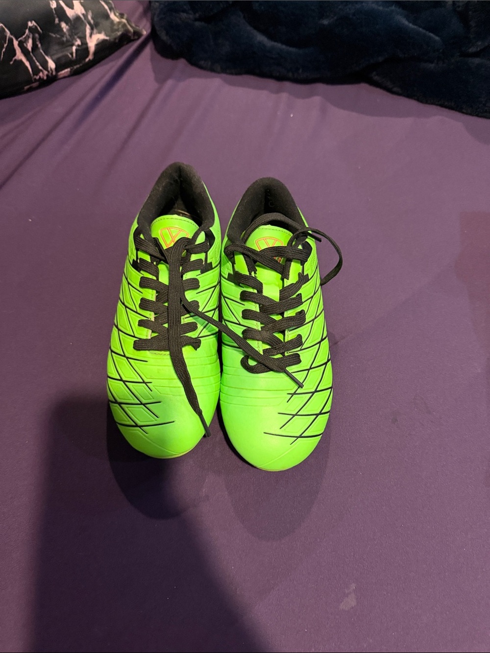 Kids Neon Green Athletic Sneakers with Black Laces